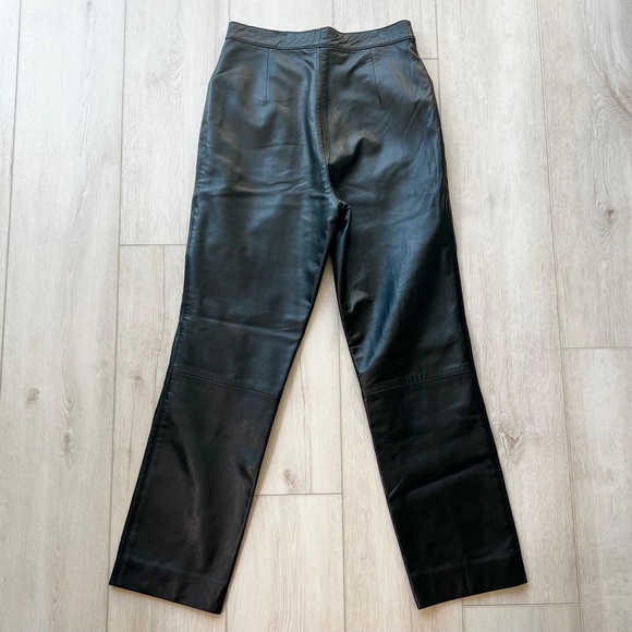 NWT Vintage Janucci Leather Pants High Waisted Made in Italy | 26” Waist - Picture 5 of 5